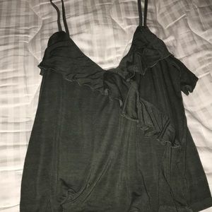 American Eagle green ruffle tank top size medium